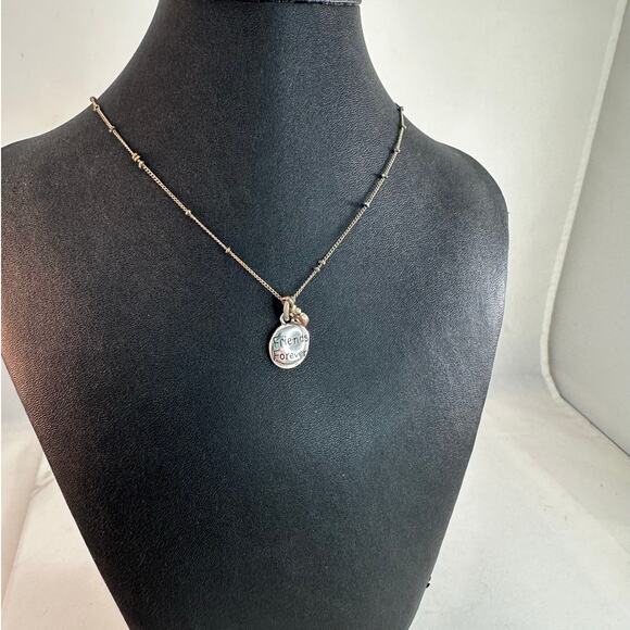 Brighton Friends Forever Dainty Silver Toned Necklace Some Tarnishing - Picture 7 of 7
